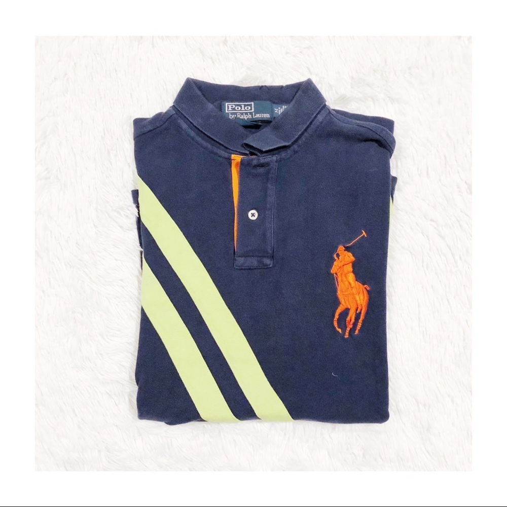 Polo RL VTG Rare Rugby Polo Button Down Striped M